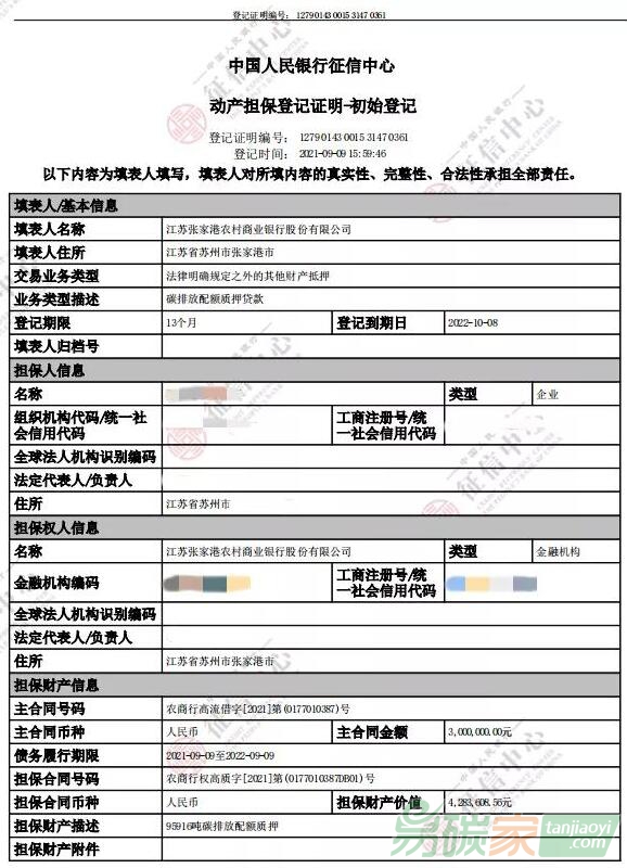 300萬元！張家港發放蘇州首單“碳權貸”